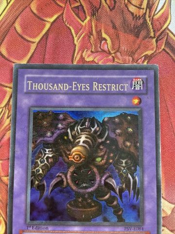 PSV-E084 Thousand-Eyes Restrict Ultra Rare 1st Edition LP Yugioh (back)