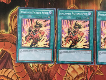 DREV-EN054 3 x Amazoness Fighting Spirit (Playset) Common Yugioh Cards (back)