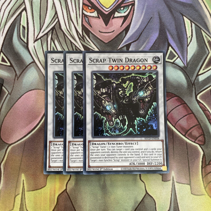 KICO-EN038 x3 Scrap Twin Dragon Super Rare Excellent Condition Yugioh