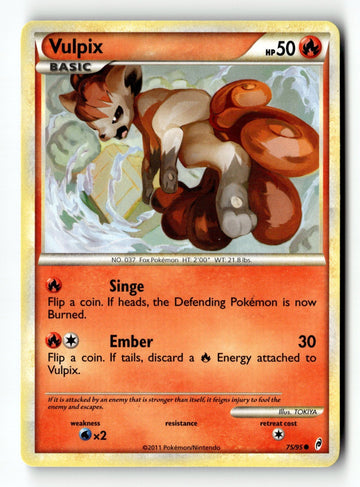 Pokemon Card Vulpix LP Call of Legends 75/95