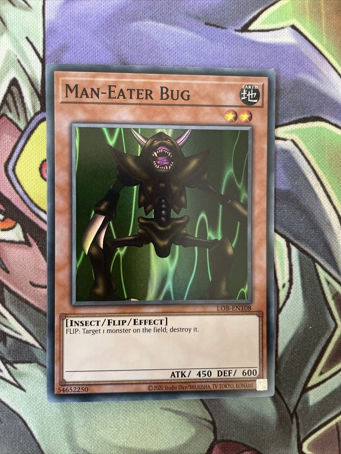 LOB-EN108 Man-Eater Bug Super Rare Unlmited Edition NM Yugioh Card