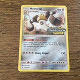 Pokemon Card MELMETAL 129/214 Unbroken Bonds Logo Stamped Promo