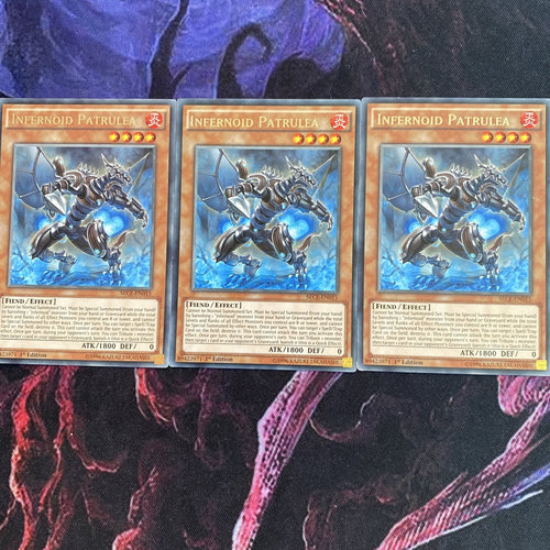 SECE-EN015 Yugioh 3x Rare Infernoid Patrulea NM)