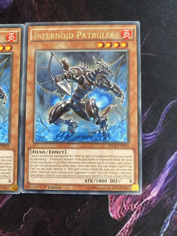 SECE-EN015 Yugioh 3x Rare Infernoid Patrulea NM) (back)