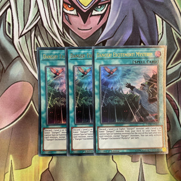 DANE-EN083 x3 Danger! Excitement! Mystery! Ultra Rare Excellent Condition Yugioh