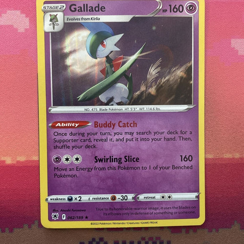 Pokemon Card Gallade Astral Radiance Holo Rare 062/189 Near Mint