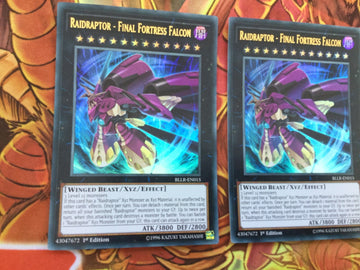 BLLR-EN015 YUGIOH CARD 3 X RAIDRAPTOR - FINAL FORTRESS FALCON ULTRA (back)