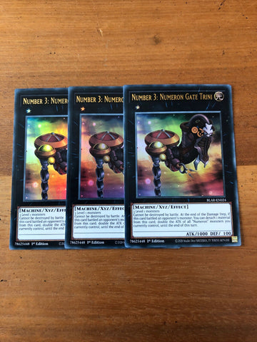 BLAR-EN024 NUMBER 3: NUMERON GATE TRINI 1ST EDITION MINT pack Fresh Yugioh