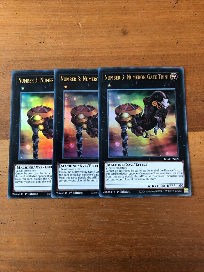 BLAR-EN024 NUMBER 3: NUMERON GATE TRINI 1ST EDITION MINT pack Fresh Yugioh