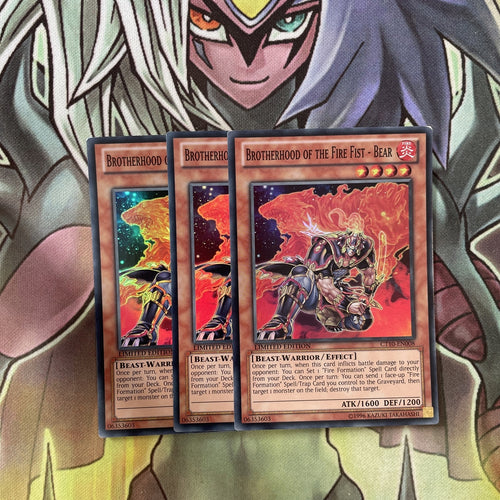 CT10-EN008 x3 Brotherhood of the Fire Fist - Bear Super Excellent Cond Yugioh