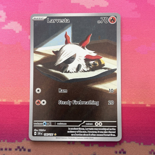 Pokemon Card Larvesta 196/191 Illustration Rare Surging Sparks Near Mint