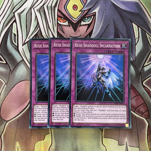 SDSH-EN033 x3 Resh Shaddoll Incarnation Super Rare Excellent Condition Yugioh