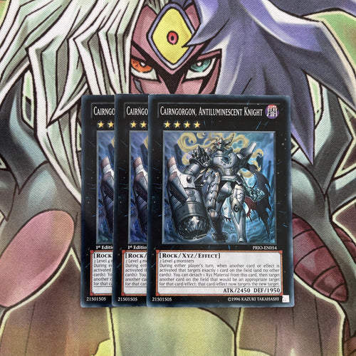PRIO-EN054 x3 Cairngorgon, Antiluminescent Knight Super Excellent Cond Yugioh