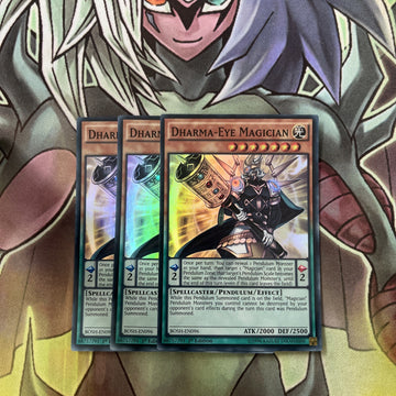 BOSH-EN096 x3 Dharma-Eye Magician Super Rare Excellent Condition Yugioh