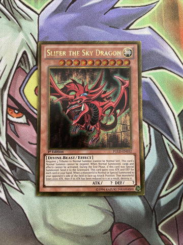 PGLD-EN032 Slifer The Sky Dragon Gold Secret Rare 1st Edition NM Yugioh Card