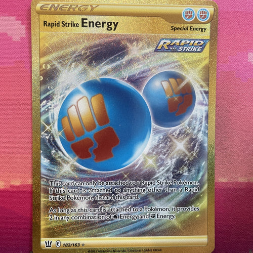 Pokemon Card Rapid Strike Energy 182/163 Secret Rare Darkness Ablaze NM