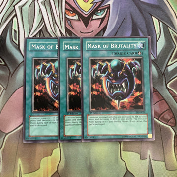 LON-020 x3 Mask of Brutality Rare Excellent Condition Yugioh