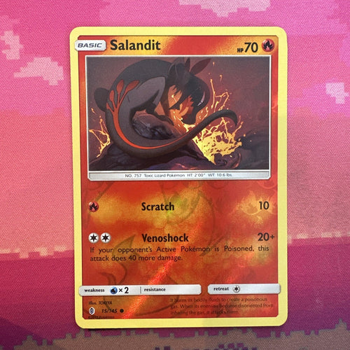 Pokemon Card Salandit Guardians Rising Reverse Holo 15/145 Near Mint