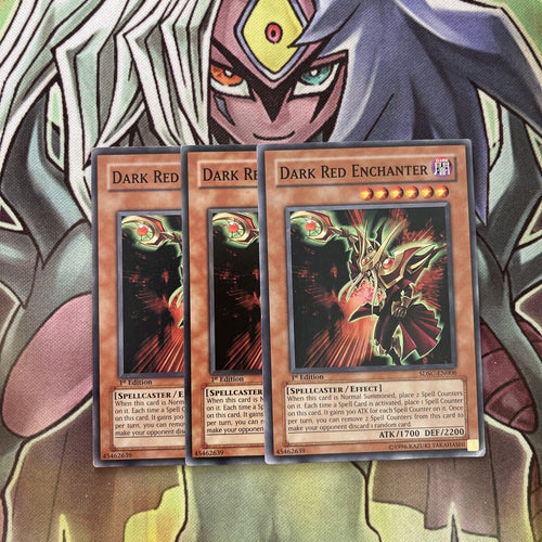 SDSC-EN006 x3 Dark Red Enchanter Common Excellent Condition Yugioh