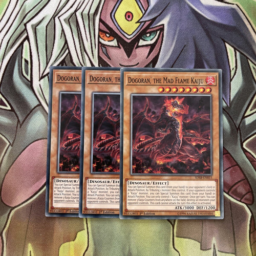 SDSB-EN015 x3 Dogoran, the Mad Flame Kaiju Common Excellent Condition Yugioh