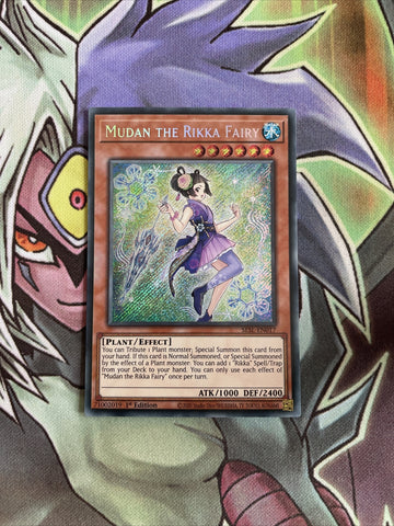 SESL-EN017 Mudan The Rikka Fairy Secret Rare 1st Edition NM Yugioh Card
