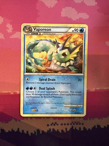 Pokemon Card Vaporeon Undaunted Uncommon 41/90 Near Mint