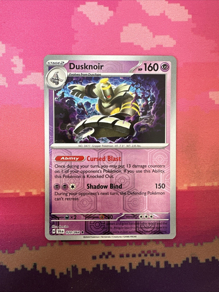 Pokemon Card Dusknoir Shrouded Fable Reverse Holo Rare 020/064 Near Mint