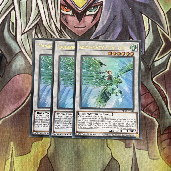 MP21-EN231 x3 Adamancipator Risen - Raptite Ultra Rare Excellent Conditon Yugioh