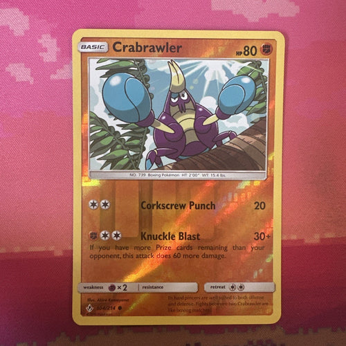 Pokemon Card Crawbrawler Unbroken Bonds Reverse Holo 104/214 Near Mint