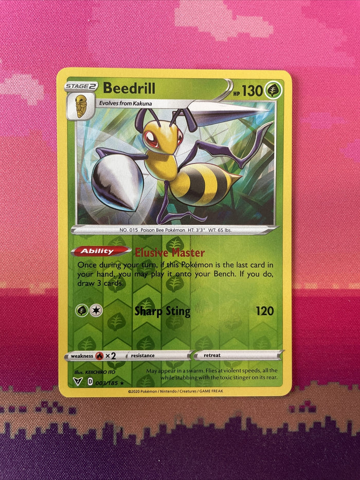 Pokemon Card Beedrill Vivid Voltage Reverse Holo 003/185 Near Mint