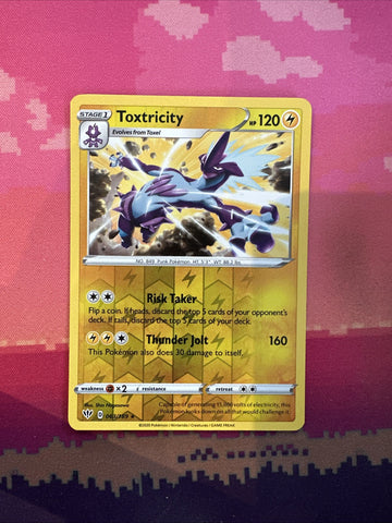 Pokemon Card Toxtricity Darkness Ablaze Reverse Holo Rare 063/189 Near Mint