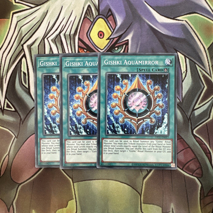 OP21-EN017 x3 Gishki Aquamirror Common Excellent Condition Yugioh