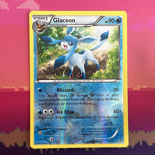 Pokemon Card Glaceon Furious Fists Reverse Holo Rare 19/111 Near Mint