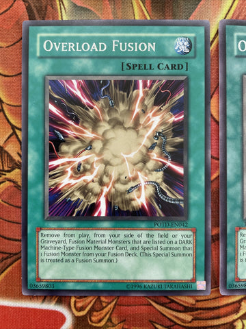 POTD-EN042 x3 YuGiOh Overload Fusion - Rare - varying Editions (back)