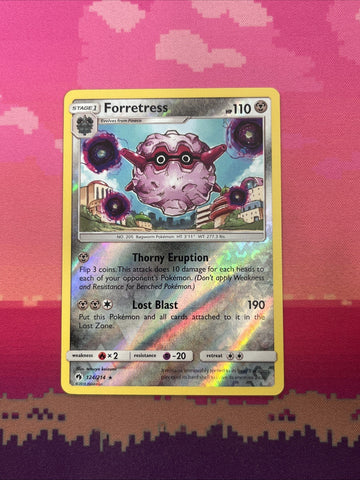 Pokemon Card Forretress Lost Thunder Reverse Holo Rare 124/214 Near Mint