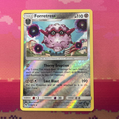 Pokemon Card Forretress Lost Thunder Reverse Holo Rare 124/214 Near Mint