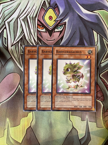 SD09-EN016 x3 Babycerasaurus Common Excellent Condition Yugioh