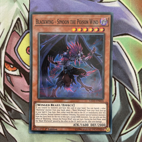 LED3-EN024 Blackwing - Simoon The Poison Wind Super Rare 1st Edition NM Yugioh