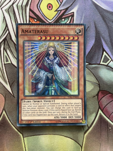 TDIL-EN035 Amaterasu Super Rare 1st Edition NM Yugioh CRIMPED