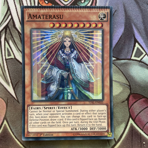 TDIL-EN035 Amaterasu Super Rare 1st Edition NM Yugioh CRIMPED