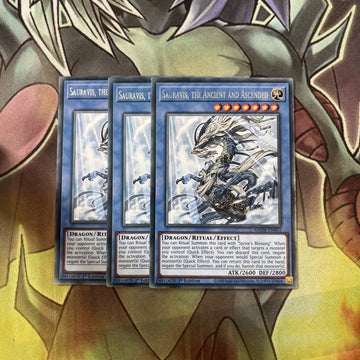 AMDE-EN051 x3 Sauravis, The Ancient and Ascended Rare Excellent Condition Yugioh
