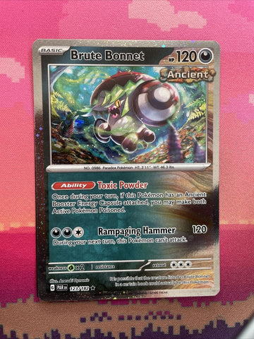 Pokemon Card Brute Bonnet Cosmo Holo Paradox Rift 123/182 Near Mint