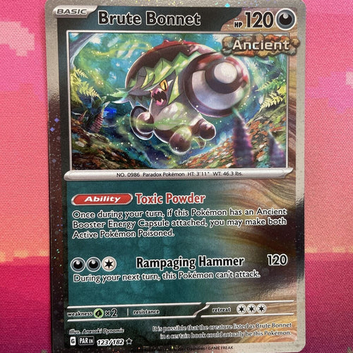 Pokemon Card Brute Bonnet Cosmo Holo Paradox Rift 123/182 Near Mint