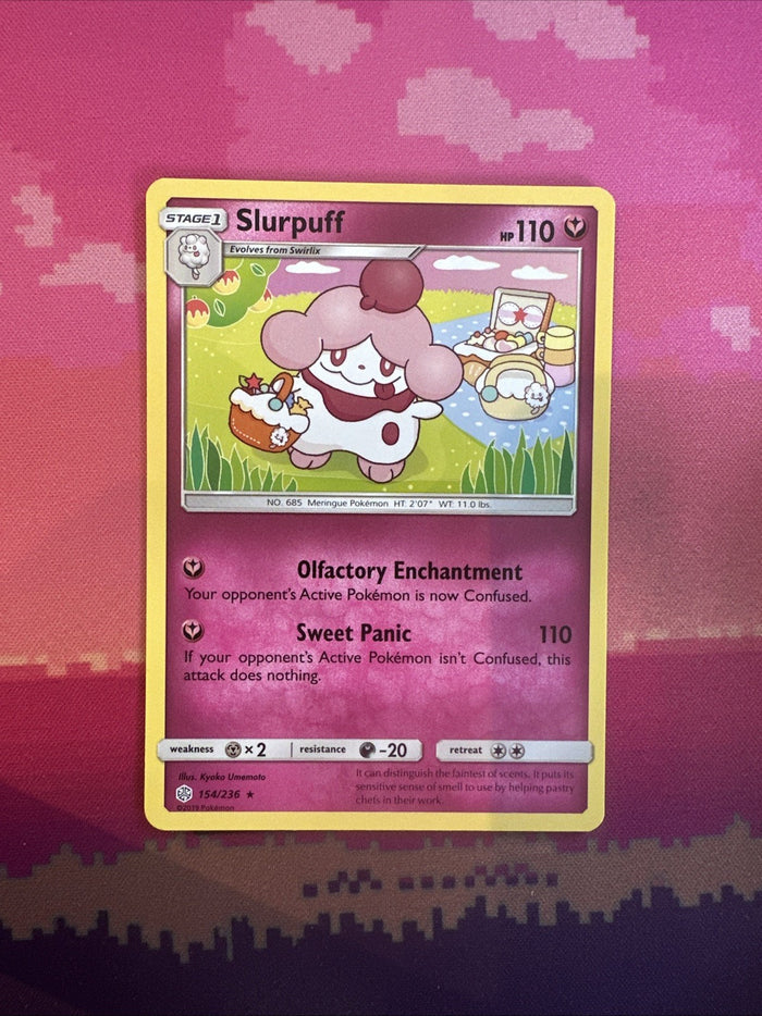 Pokemon Card Slurpuff Cosmic Eclipse Rare 154/236 NM