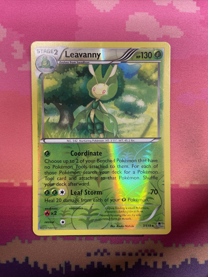 Pokemon Card Leavanny Phantom Forces Reverse Holo Rare 7/119 NM
