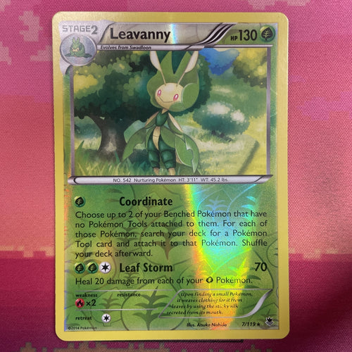 Pokemon Card Leavanny Phantom Forces Reverse Holo Rare 7/119 NM