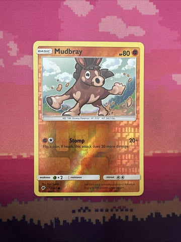 Pokemon Card Mudbray Burning Shadows Reverse Holo 17/147 NM