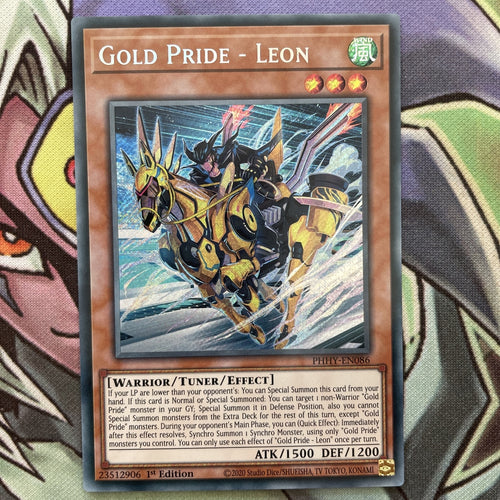 PHHY-EN086 Gold Pride - Leon Secret Rare 1st Edition NM Yugioh