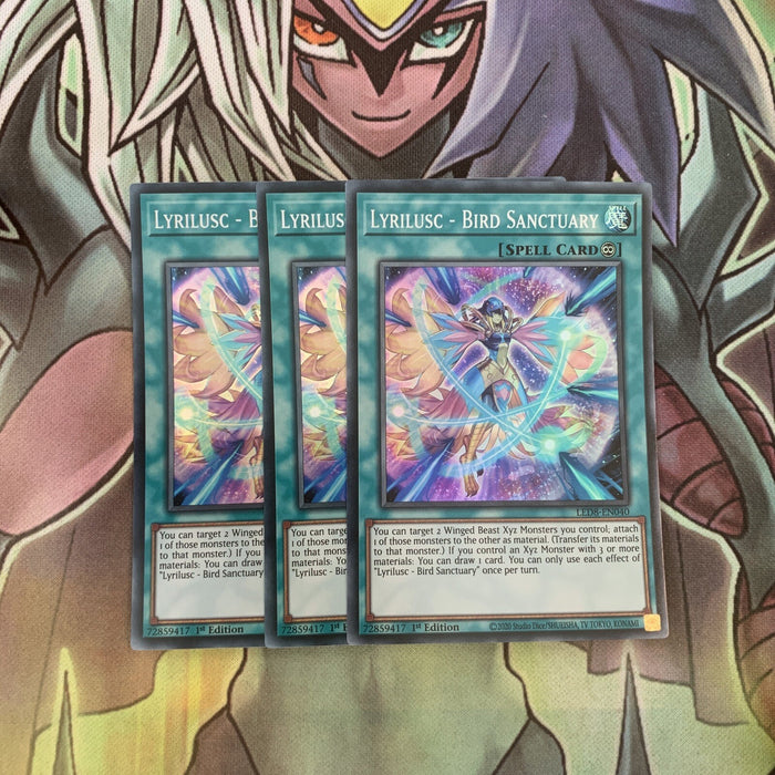 LED8-EN040 x3 Lyrilust - Bird Sanctuary Super Rare Excellent Condition Yugioh