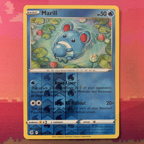 Pokemon Card Marill Fusion Strike Reverse Holo 058/264 Near Mint